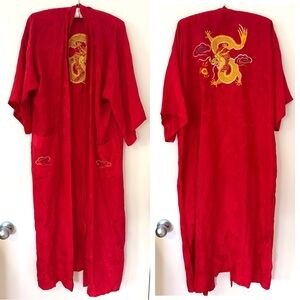 Vintage 100% Silk Robe | Longevity Hangzhou China Kimono Robe